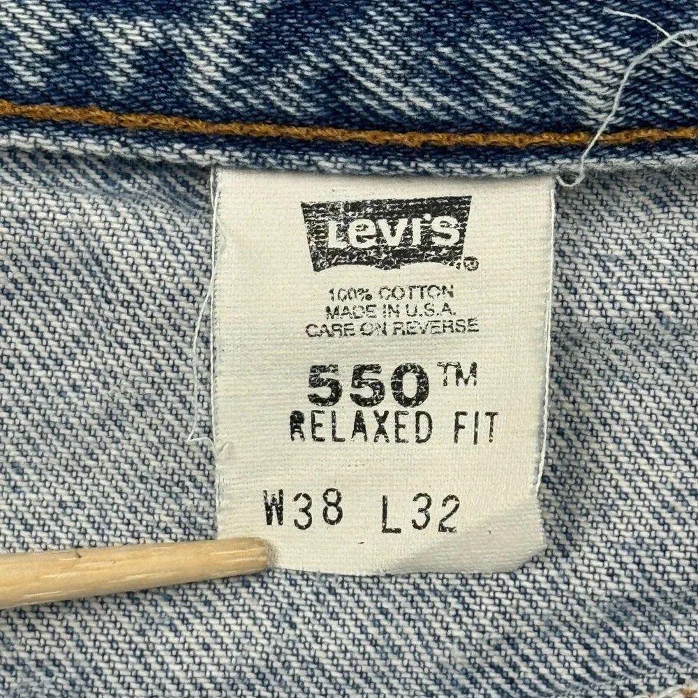 Vintage Levis 550 Jeans Men 38X32 Fits 36x32 Blue Relaxed Fit Denim Made In USA‎
